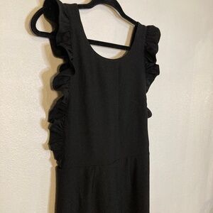 free press ruffle crop jumpsuit pinafore overalls